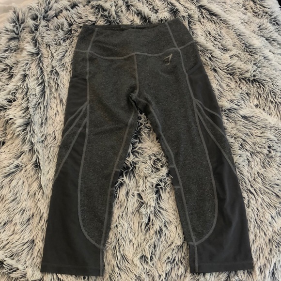Gymshark gray mesh-paneled cropped leggings (S) - Picture 1 of 6